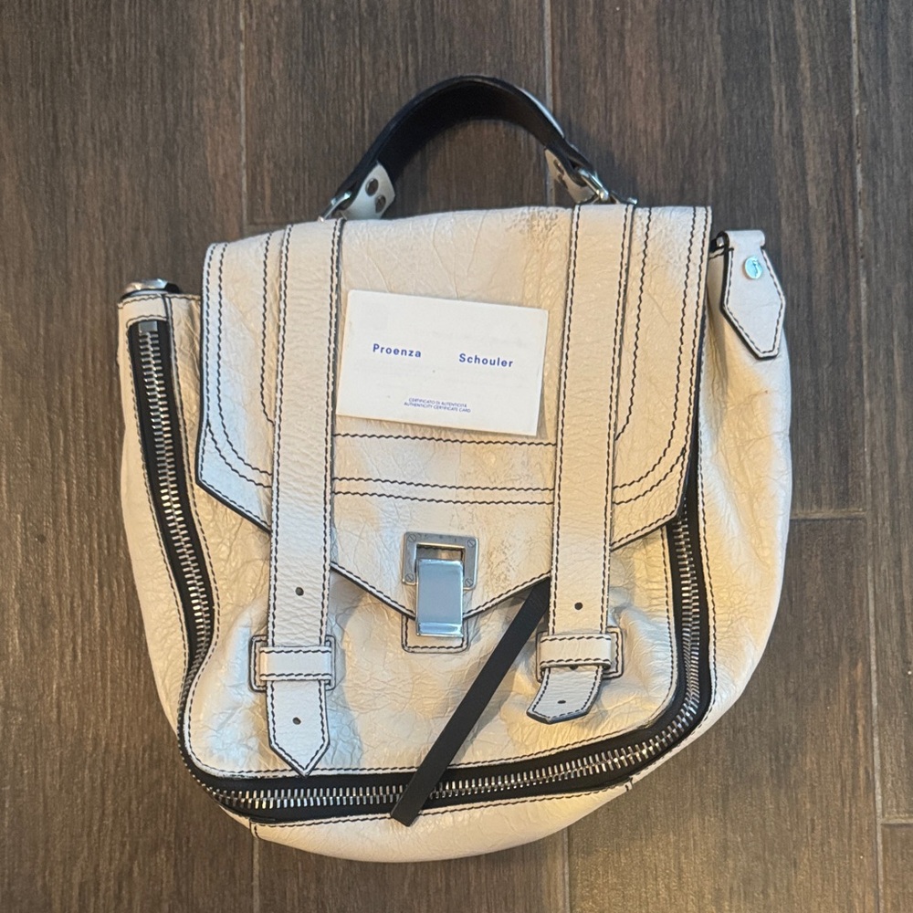 Proenza Schouler White Leather Backpack PS1